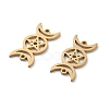 Ion Plating(IP) Tarnish Resistant 304 Stainless Steel Hollow Connector Charms STAS-P332-01G-2