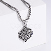 Retro Double Dragon Punk Hip-hop Street Fashion 304 Stainless Steel Pendant Necklaces YF8370-1-1