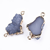 Electroplate Druzy Resin Links connectors RESI-S366-05C-2