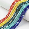 Electroplate Opaque Solid Color Glass Beads Strands EGLA-A034-P6mm-L-1