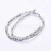 Half Plated Faceted Rondelle Electroplate Glass Bead Strands X-EGLA-D020-3x2mm-15-2