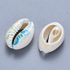 Printed Cowrie Shell Beads X-SSHEL-T013-01A-2
