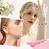 8Pcs Electroplate Natural Rose Quartz Star Cut Round Charms G-SC0003-04-5