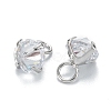Brass Clear Cubic Zirconia Charms ZIRC-G170-12P-2