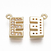 Brass Cubic Zirconia Charms KK-S348-330E-2