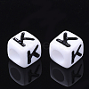 Acrylic Horizontal Hole Letter Beads X-PL37C9129-K-2