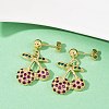 Brass Cubic Zirconia Dangle Stud Earrings EJEW-Q036-07G-4