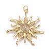 Brass Micro Pave Clear Cubic Zirconia Pendants LS-ZIRC-P086-31G-1