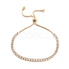 Brass Pave Clear Cubic Zirconia Horse Eye Box Chain Slider Bracelets BJEW-YWC0002-06A-G-1