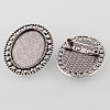 Vintage Alloy Brooch Cabochon Bezel Settings X-PALLOY-O038-33AS-1