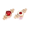 Brass Pave Faceted Glass Connector Charms FIND-T070-03E-2