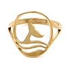 Ion Plating(IP) 304 Stainless Steel Whale Tail Adjustable Ring for Women RJEW-M149-01G-1