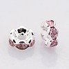 Brass Rhinestone Spacer Beads RB-A014-L6mm-27S-2