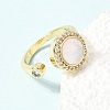 Brass Micro Pave Cubic Zirconia Open Cuff Rings CU-CBA4898-08G-09-2