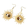 Brass Glass Dangle Earrings EJEW-MZ00802-5