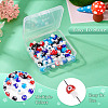 50Pcs 5 Colors Handmade Evil Eye Lampwork Beads Strands LAMP-TA0001-90-5