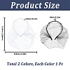2Pcs 2 Colors Bridal Pearl Mesh Veil Cloth Hair Bands MRMJ-GF0001-50B-2
