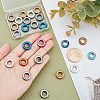 24Pcs 6 Colors PVD Vacuum Plating Non-magnetic Synthetic Hematite Linking Rings G-AR0004-76-3