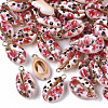 Printed Natural Cowrie Shell Pendants SSHEL-R047-02-B04-1