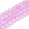 Transparent Crackle Glass Beads Strands GLAA-N053-10mm-08-1