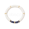 2Pcs 2 Styles Handmade Flower Porcelain Ceramic Round Beads Stretch Bracelets & Polymer Clay Heishi Beads Stretch Bracelets BJEW-JB12071-3