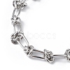 Non-Tarnish 304 Stainless Steel Oval & Knot Link Chain Bracelets for Men Women BJEW-G669-17P-2