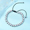 Non-magnetic Synthetic Hematite Star Beads Braided Bead Bracelets for Women Men BJEW-JB13301-1