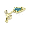 Rack Plating Brass Micro Pave Clear Cubic Zirconia Flower Connertor Charms KK-Z043-03E-2