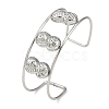 Non-Tarnish 304 Stainless Steel Wide Textured Open Cuff Bangles BJEW-Q348-05P-08-1