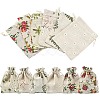 30Pcs 6 Styles Flower Printed Polycotton(Polyester Cotton) Packing Pouches Drawstring Bags ABAG-YW0001-19-1