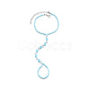 Luminous Resin Round Beaded with Glass Seed Beaded Anklets WG45460-01-2