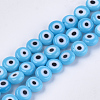Handmade Evil Eye Lampwork Beads Strands LAMP-S191-02B-09-2