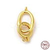 Rack Plating 925 Sterling Silver Fold Over Clasps LS-STER-G038-04G-1