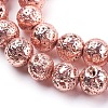 Electroplated Natural Lava Rock Bead Strands X-G-E429-01-10mm-RG-1