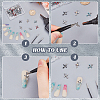 36Pcs 6 Styles Cross Alloy Rhinestone Cabochons MRMJ-CP0001-30B-6