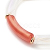 Acrylic Curved Tube Beaded Stretch Bracelet for Women BJEW-JB08374-5