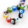 Heart Evil Eye Lampwork Bead Strands LAMP-R119-M-2