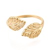 Ion Plating(IP) 304 Stainless Steel Cuff Open Rings for Women RJEW-N052-26G-2