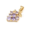Brass Pave Cubic Zirconia Pendants KK-F919-28G-02-2
