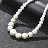 ABS Imitation Pearl Round Graduated Beaded Necklaces for Women NJEW-B125-01G-3