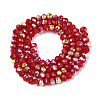 AB Color Plated Opaque Glass Rondelle Beads Strands EGLA-T029-4mm-09G-2