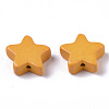 Painted Natural Wood Beads X-WOOD-R265-09-2
