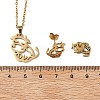 Hollow Cow 201 Stainless Steel Pendant Necklaces & Stud Earrings Sets for Women SJEW-Q025-05G-5