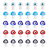 50Pcs 5 Colors Handmade Evil Eye Lampwork Beads Strands LAMP-TA0001-90-2