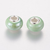 Rondelle Lawn Green Handmade Porcelain Large Hole European Beads X-OPDL-G001-9-2