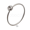304 Stainless Steel Finger Ring Rhinestone Settings STAS-H237-01C-P-1
