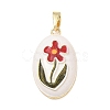 Brass Enamel Pendants KK-CBA2CFD-03G-B-1