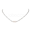 Natural Baroque Keshi Pearl Column Pendant 304 Stainless Steel Satellite Chain Necklaces NJEW-JN06338-02-3