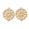 Brass Micro Pave Clear Cubic Zirconia Connector Charms CU-CBA4579-04G-B-1