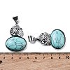 Synthetic Turquoise Oval Pendants G-A093-02P-03-3